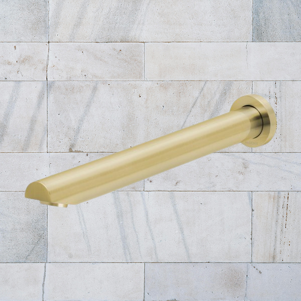 Vivid Wall Bath Outlet 32 x 300mm Angled Brushed Gold