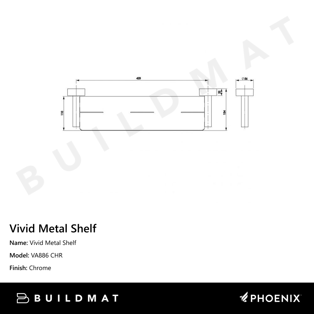 Vivid Metal Shelf Chrome