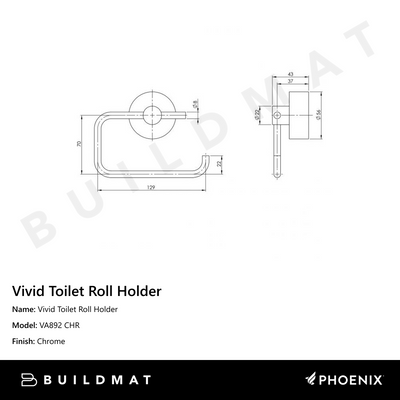 Vivid Toilet Roll Holder Chrome