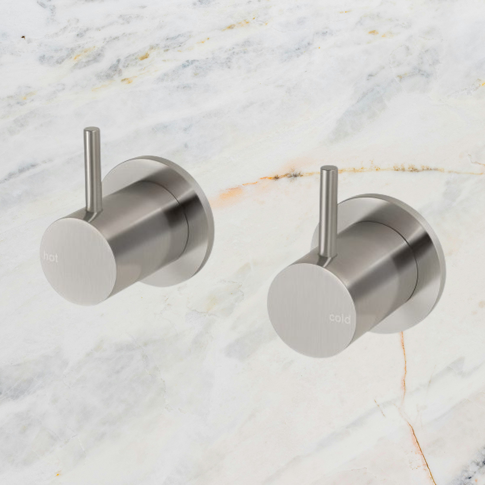 Vivid Slimline Wall Top Assemblies 15mm Extended Spindles Brushed Nickel