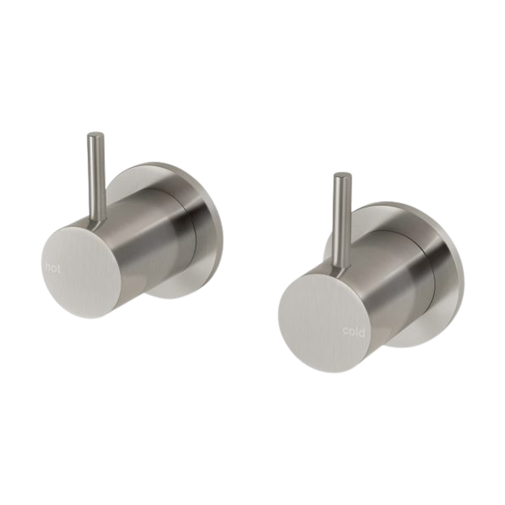 Vivid Slimline Wall Top Assemblies 15mm Extended Spindles Brushed Nickel