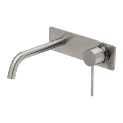 Vivid Slimline SwitchMix Wall Basin / Bath Mixer Set 180mm Fit-Off Kit Lead Free Brushed Nickel