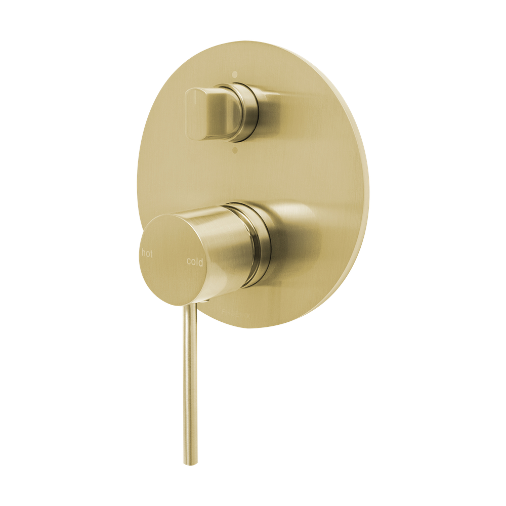 Vivid Slimline SwitchMix Shower / Bath Diverter Mixer Fit-Off Kit  Brushed Gold