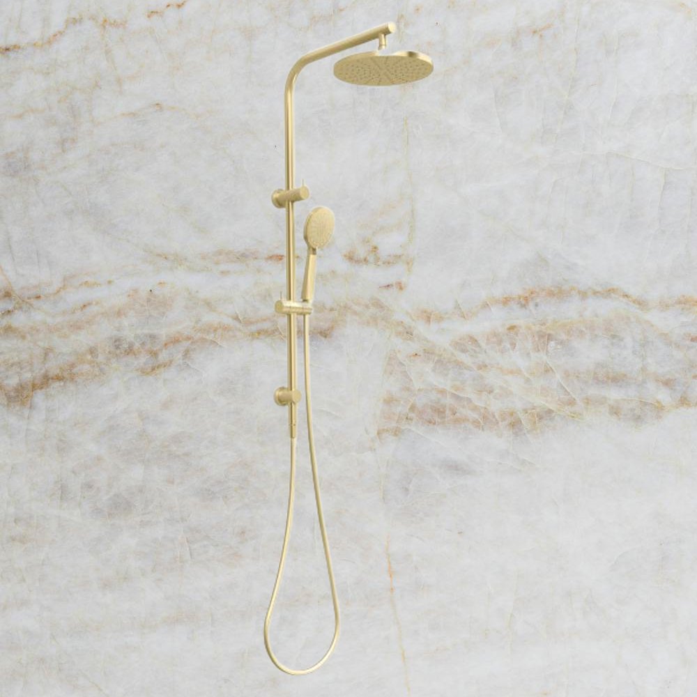 Vivid Slimline Twin Shower Brushed Gold