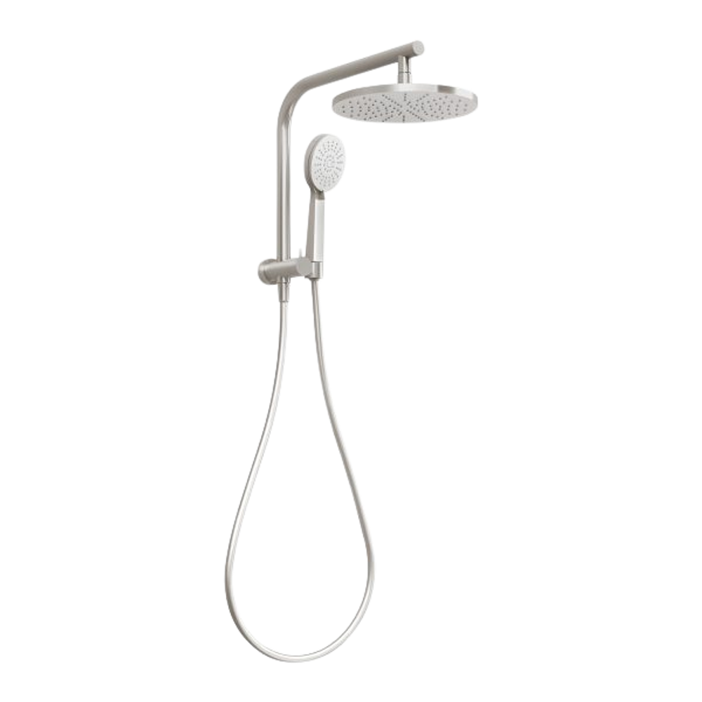 Vivid Slimline Compact Twin Shower Brushed Nickel