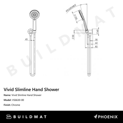 Vivid Slimline Hand Shower Chrome
