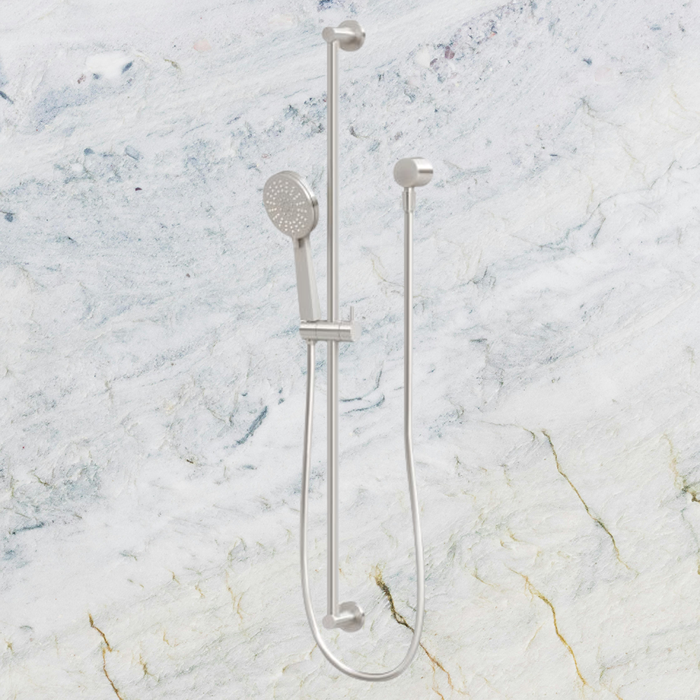 Vivid Slimline Extended Rail Shower Brushed Nickel