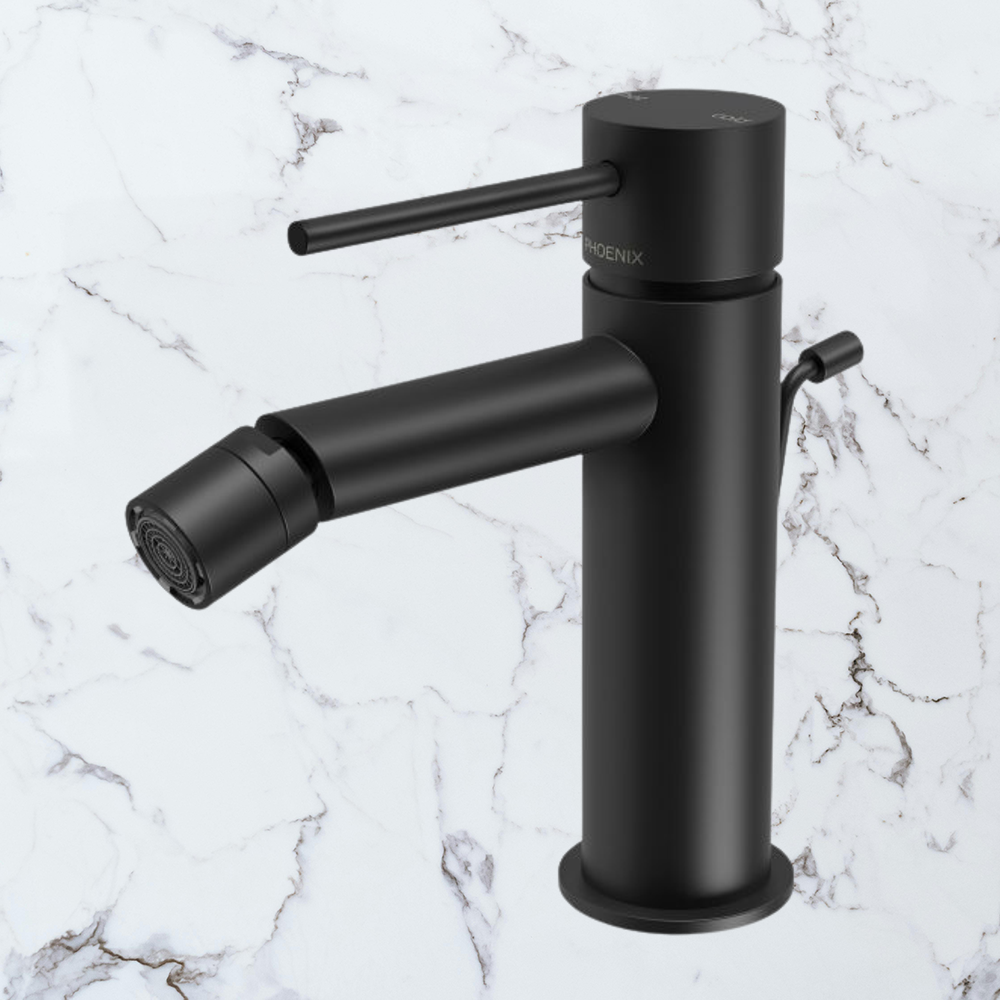 Vivid Slimline Bidet Mixer with Pop-Up Waste Matte Black