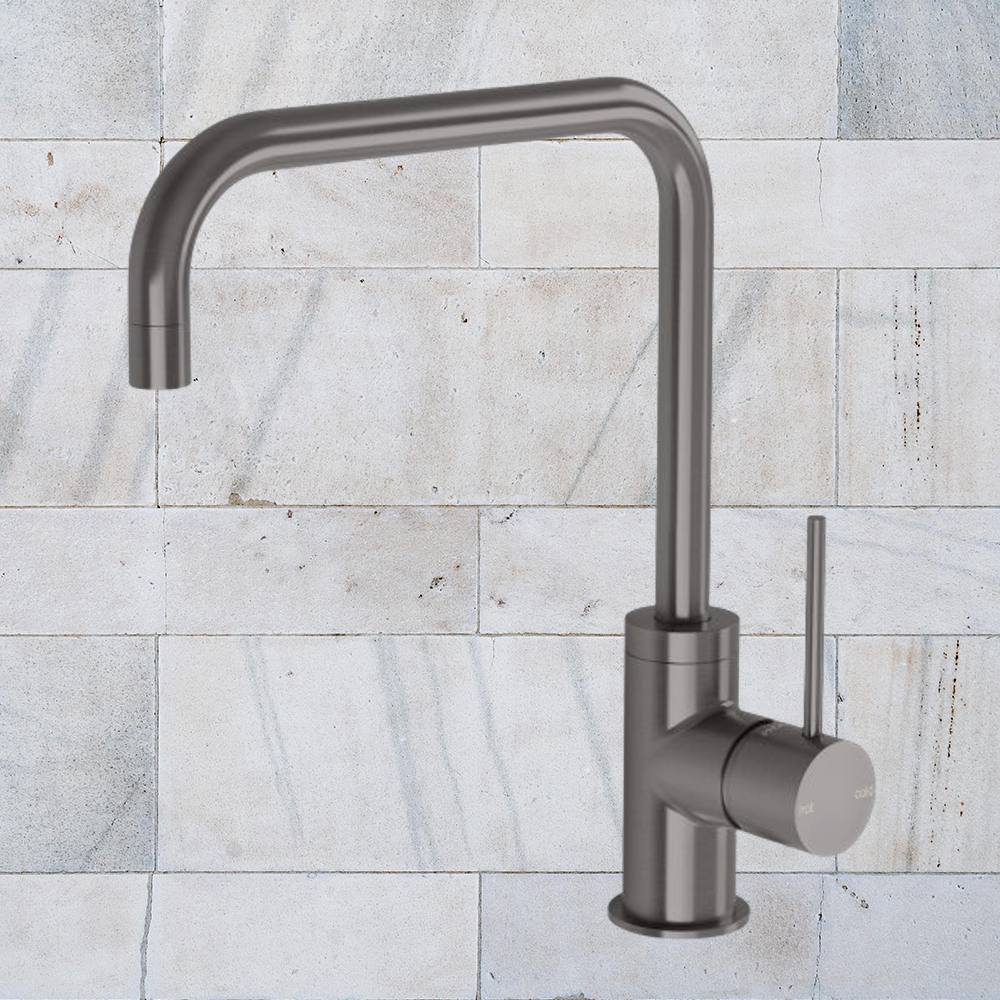 Vivid Slimline Sink Mixer 220mm Squareline Brushed Carbon