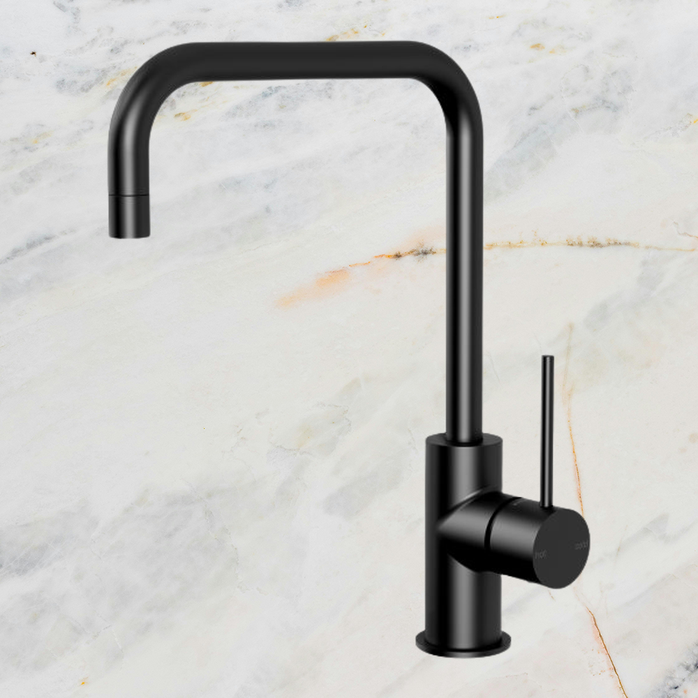 Vivid Slimline Sink Mixer 220mm Squareline Matte Black