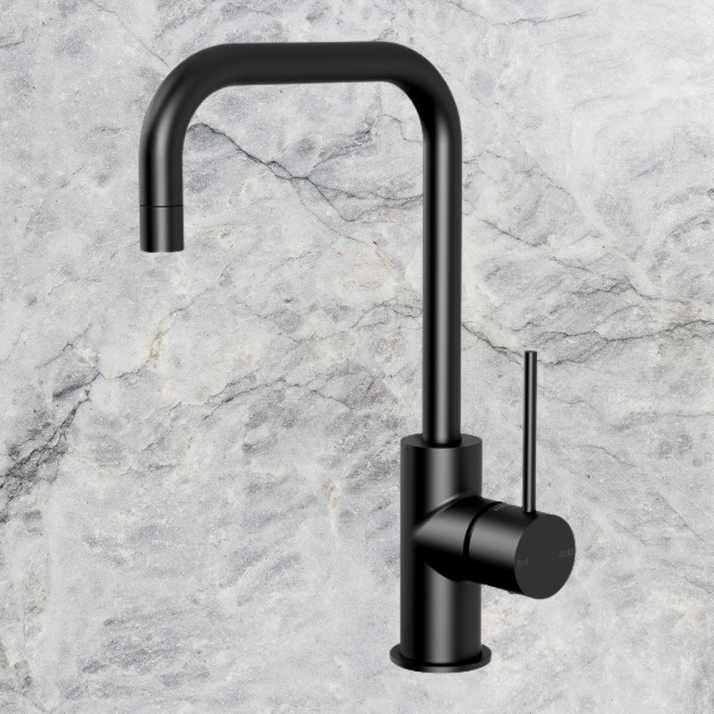 Vivid Slimline Sink Mixer 160mm Squareline Matte Black