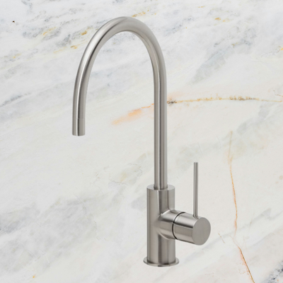 Vivid Slimline Sink Mixer 220mm Gooseneck Brushed Nickel