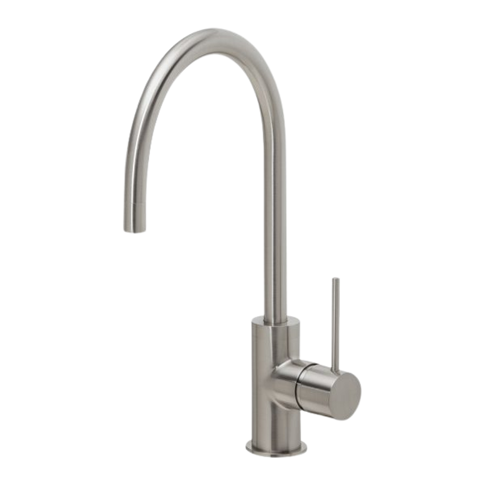 Vivid Slimline Sink Mixer 220mm Gooseneck Brushed Nickel