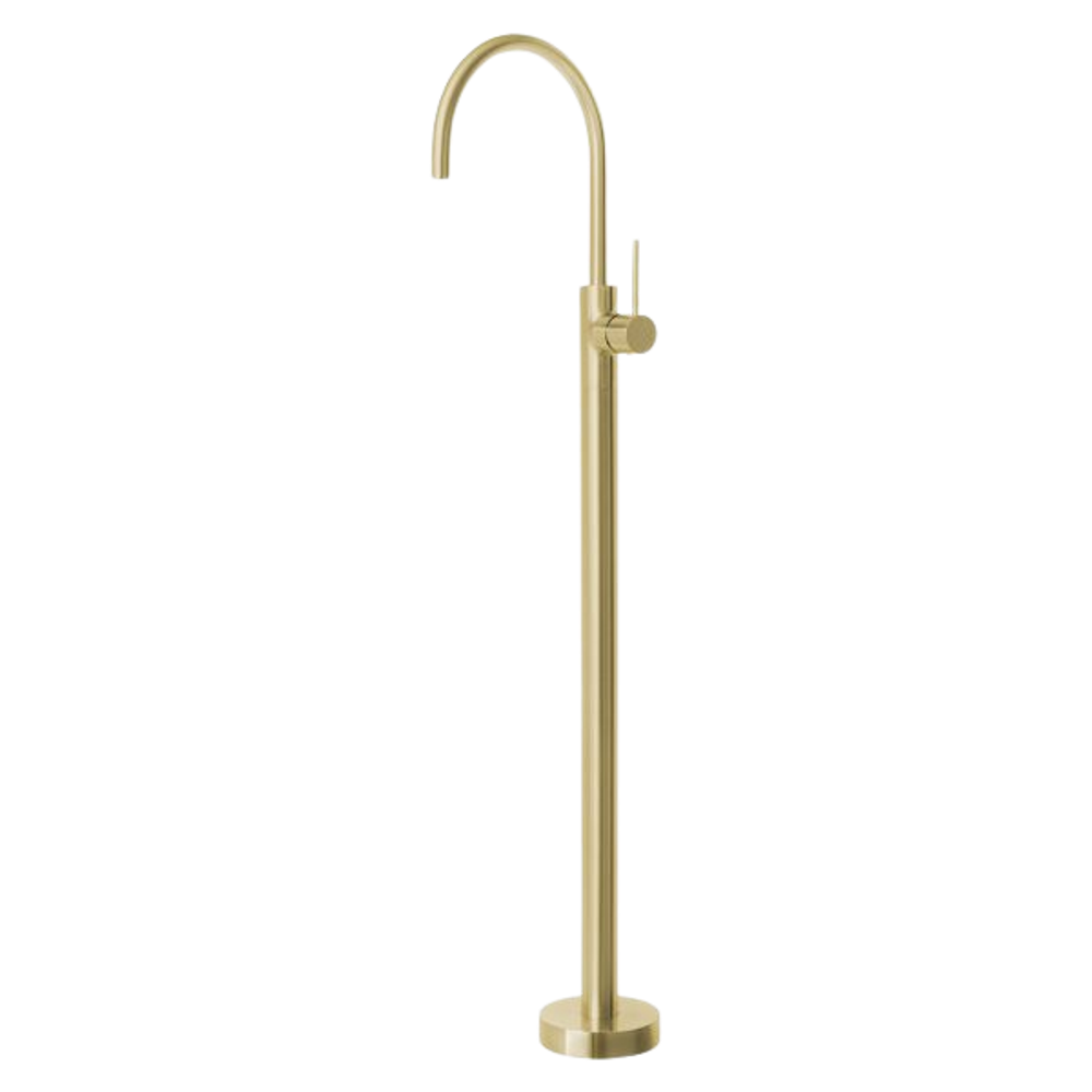 Vivid Slimline Floor Mounted Bath Mixer Brushed Gold