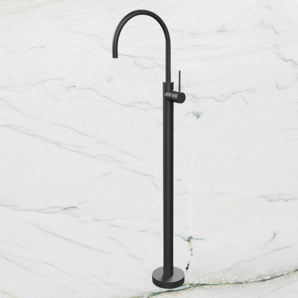 Vivid Slimline Floor Mounted Bath Mixer Matte Black