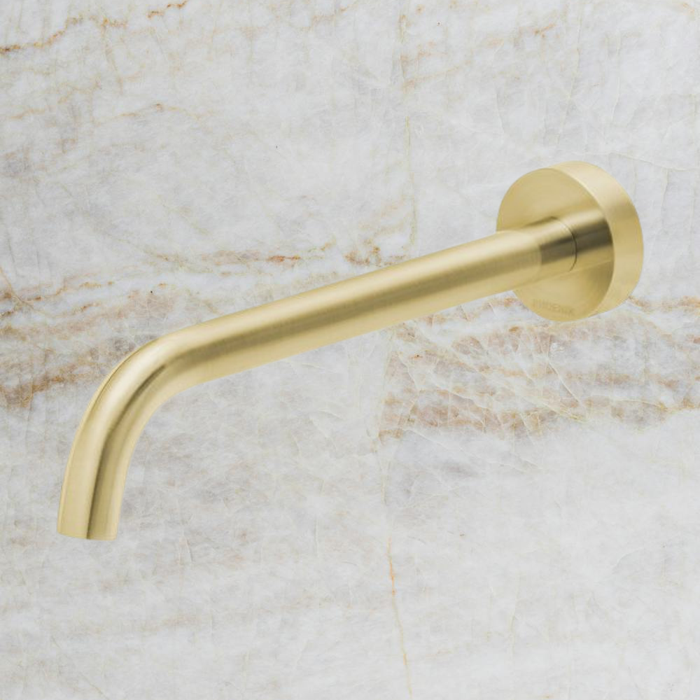 Vivid Slimline Basin Outlet 230mm Curved Brushed Gold