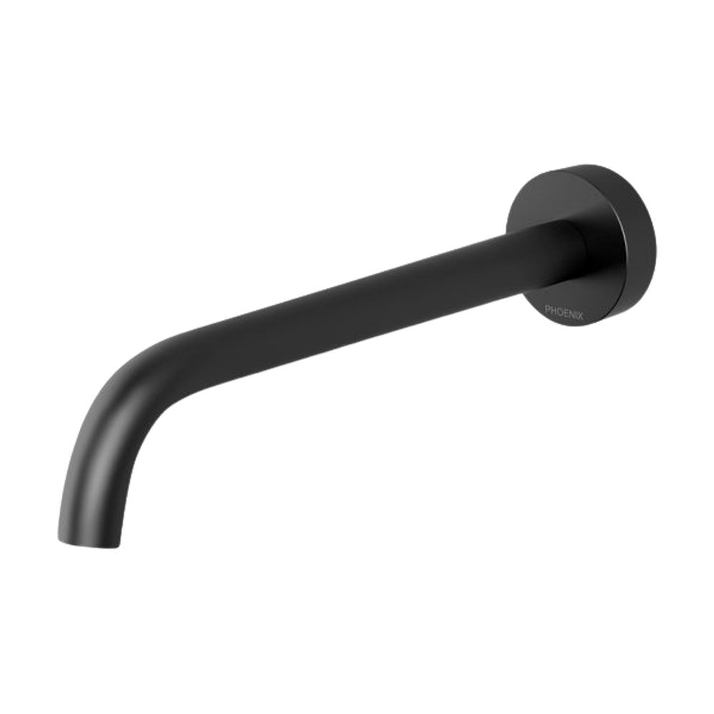 Vivid Slimline Bath Outlet 230mm Curved Matte Black