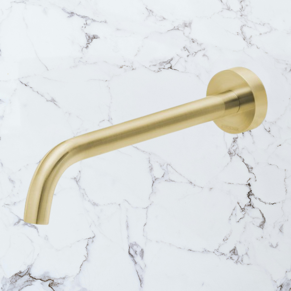 Vivid Slimline Bath Outlet 230mm Curved Brushed Gold