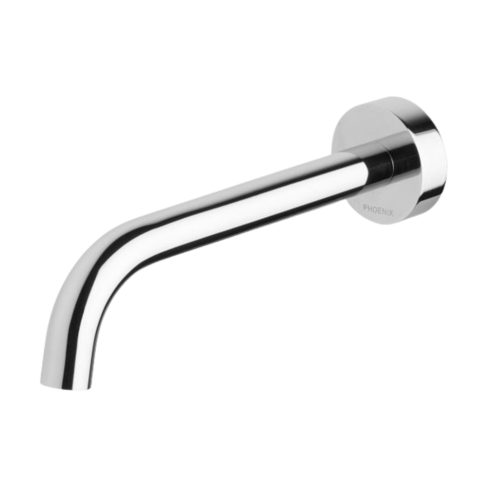 Vivid Slimline Wall Bath Outlet 180mm Curved Chrome