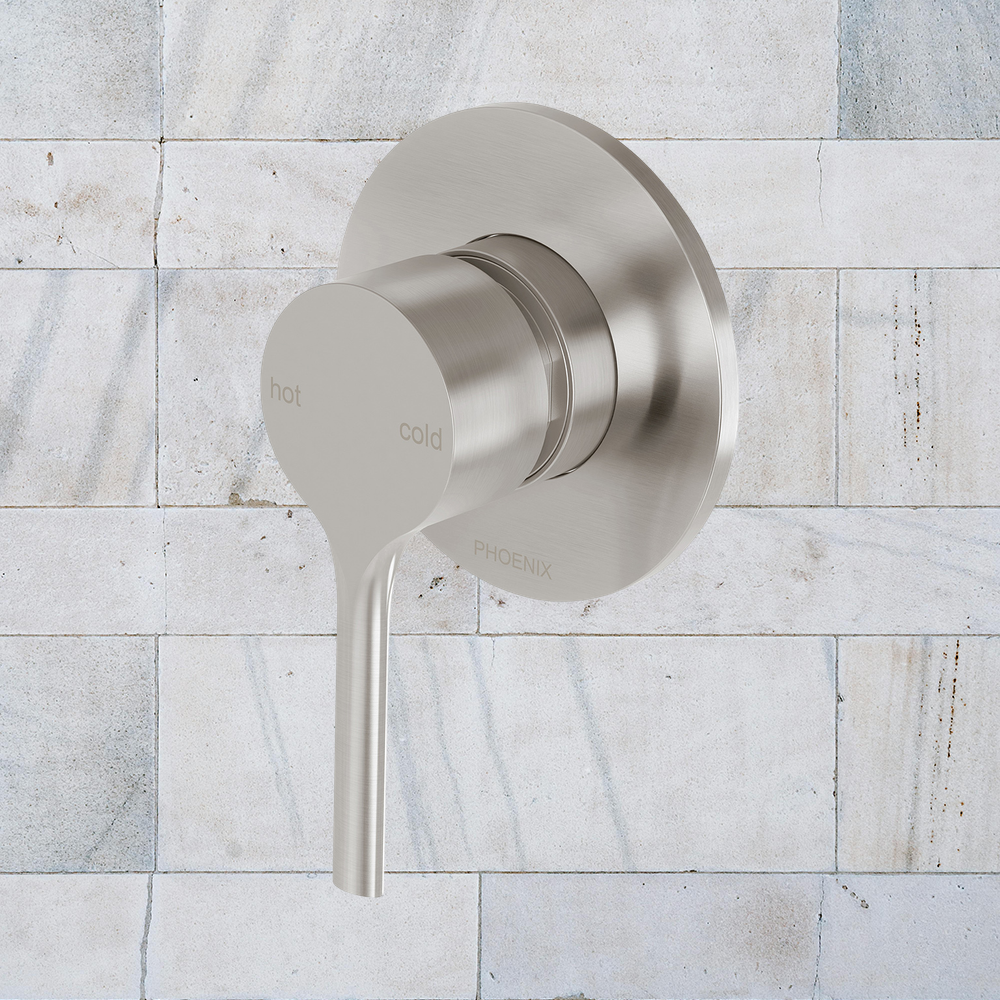 Vivid Slimline Oval SwitchMix Shower / Wall Mixer Fit-Off Kit  Brushed Nickel