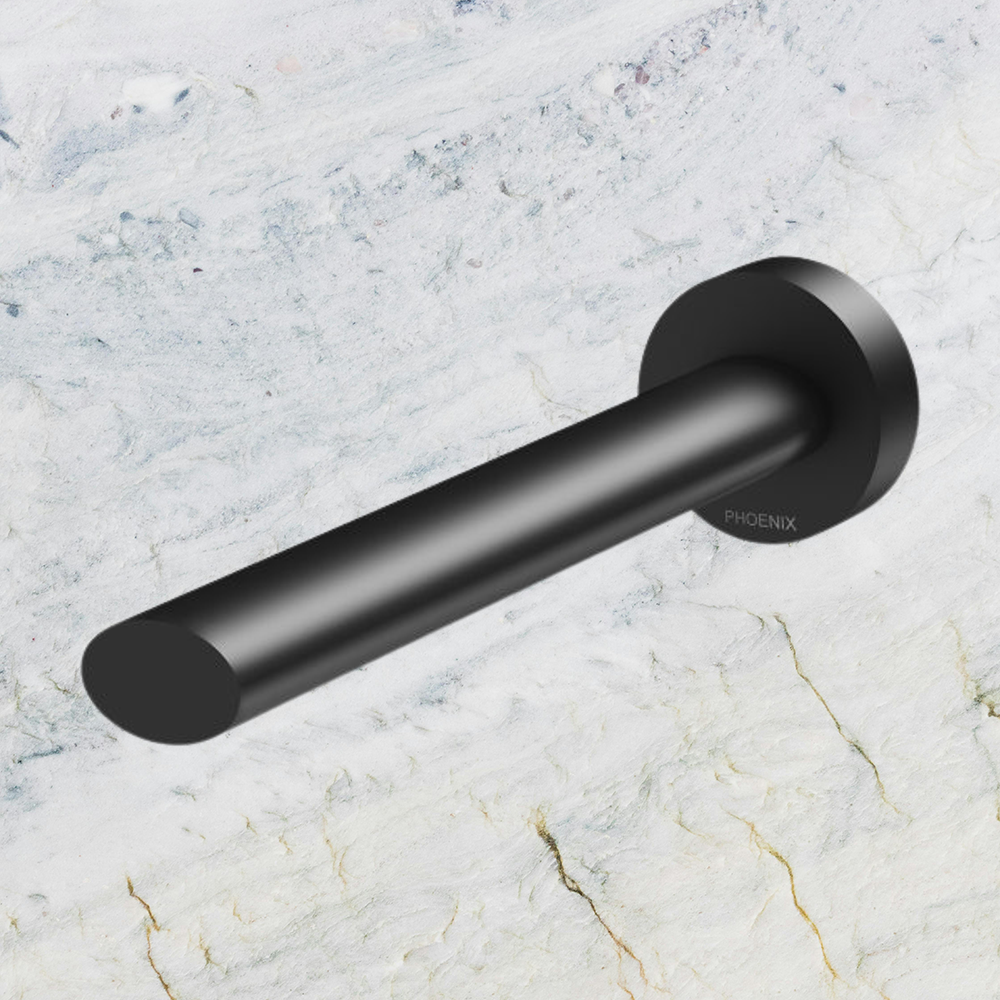 Vivid Slimline Oval Wall Basin Outlet 180mm Matte Black