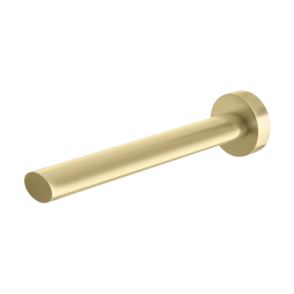 Vivid Slimline Oval Wall Bath Outlet 180mm Brushed Gold