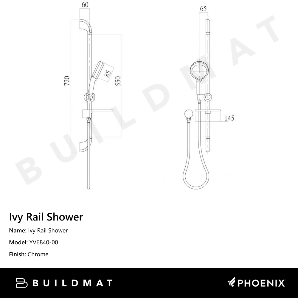 Ivy Rail Shower Chrome