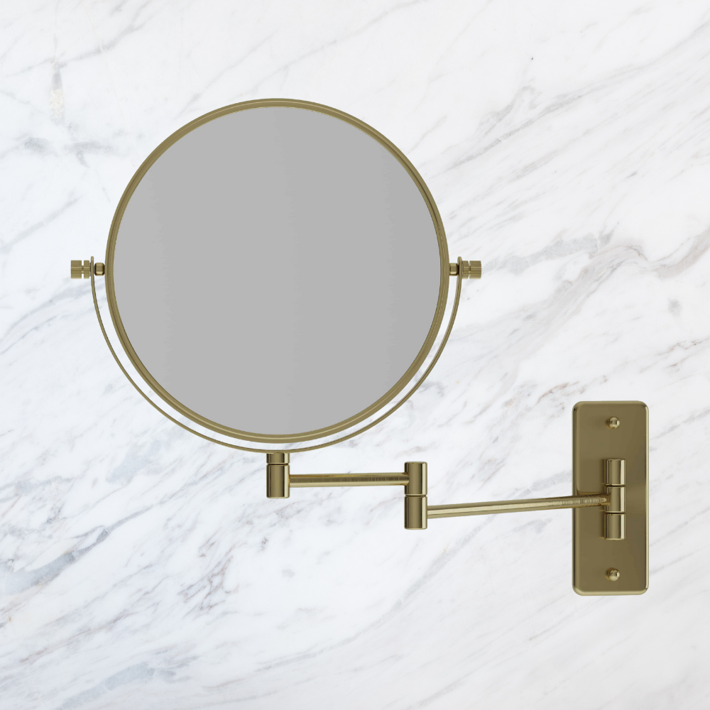 1 & 5x Magnification Mirror Brushed Brass