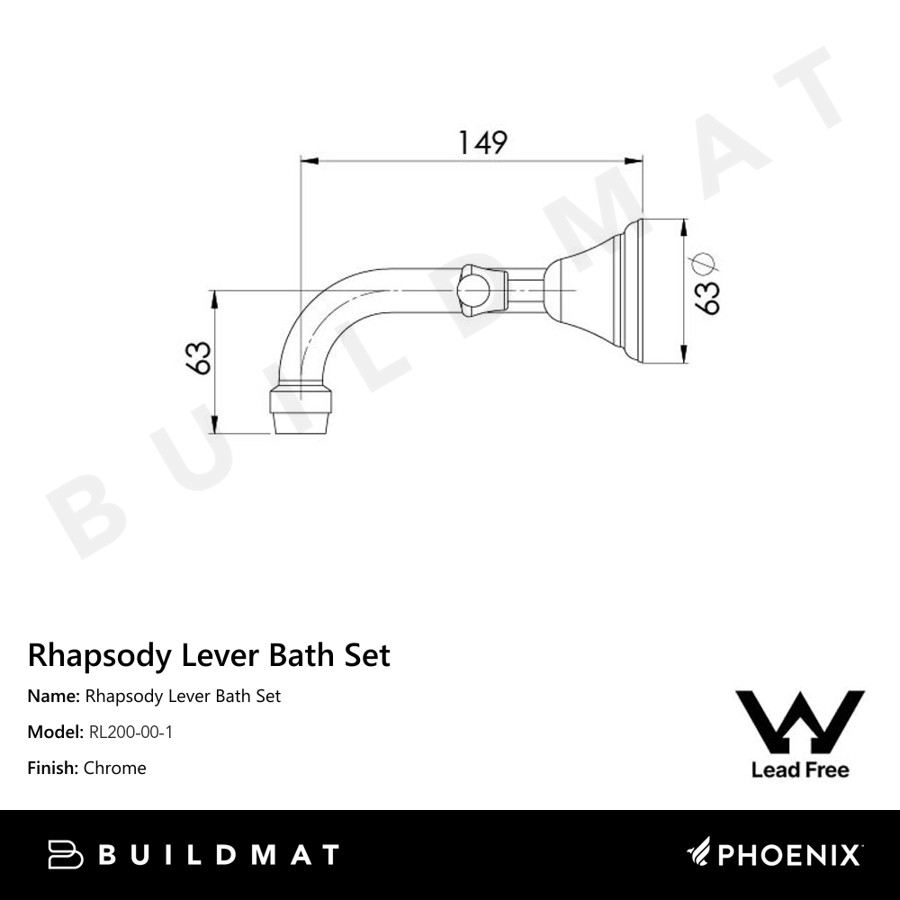 Rhapsody Lever Bath Set Lead Free Chrome