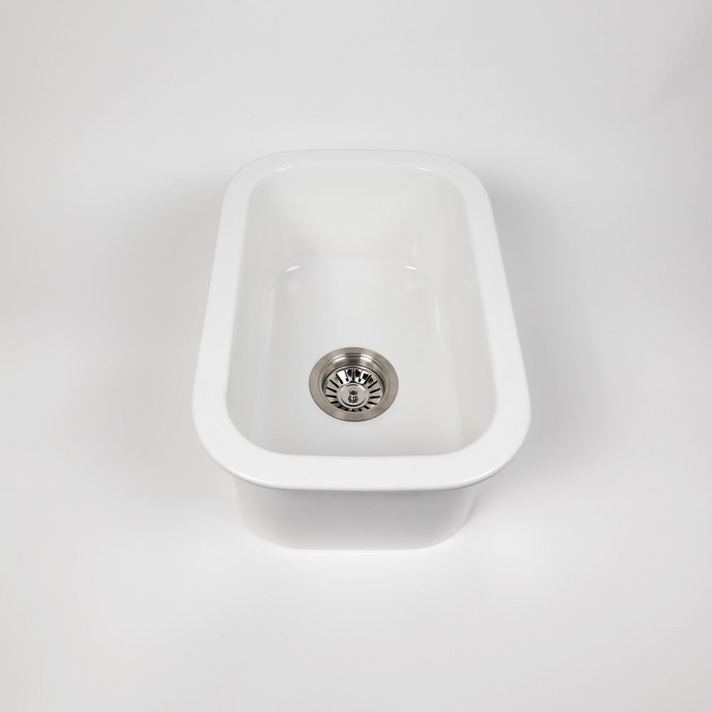 Oswynn 330x483 Gloss White Fireclay Single Bowl Sink