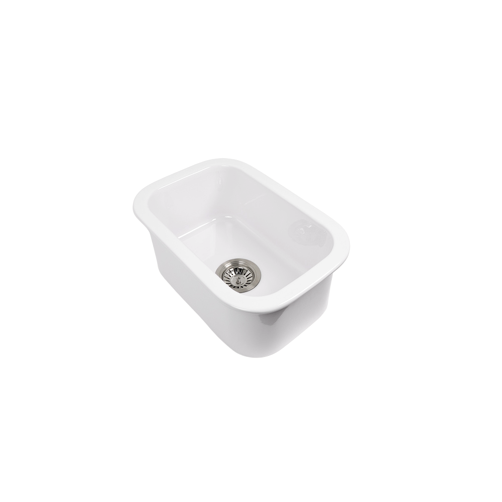 Oswynn 330x483 Gloss White Fireclay Single Bowl Sink