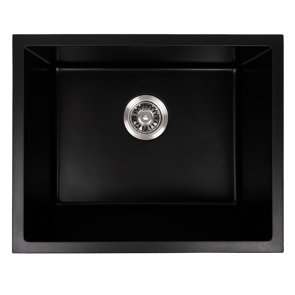 Donald 560x445 Black Granite Square Single Bowl Sink