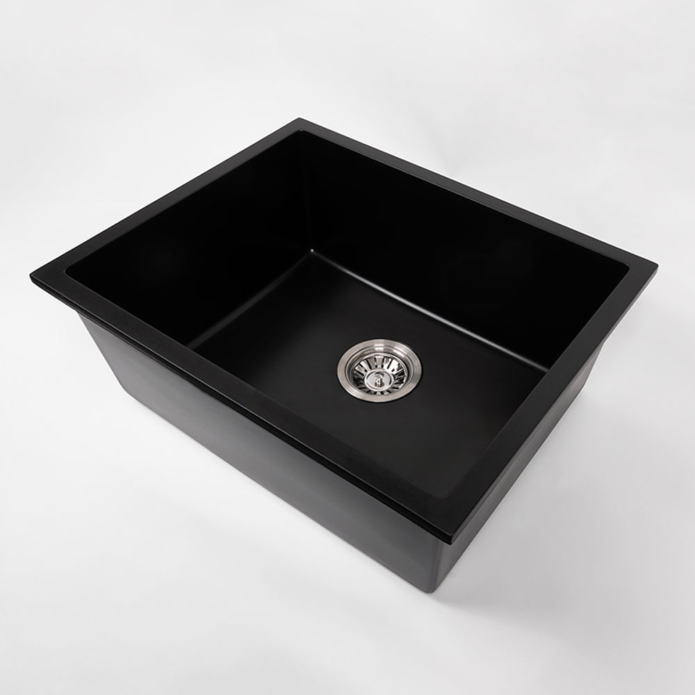 Donald 560x445 Black Granite Square Single Bowl Sink