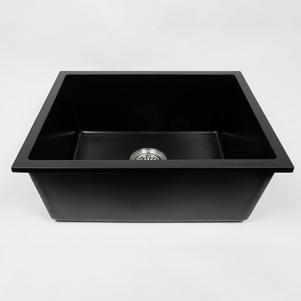 Donald 560x445 Black Granite Square Single Bowl Sink