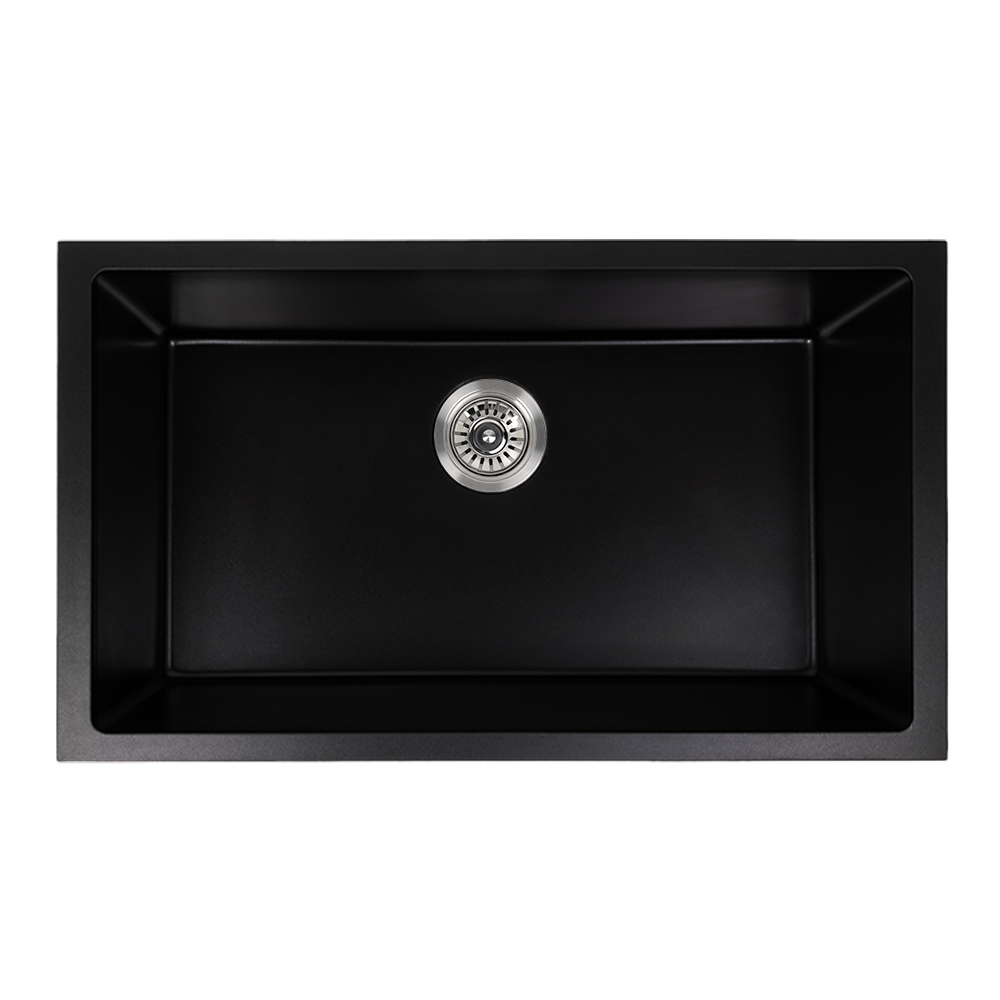 Walter 760x440 Black Granite Single Bowl Sink