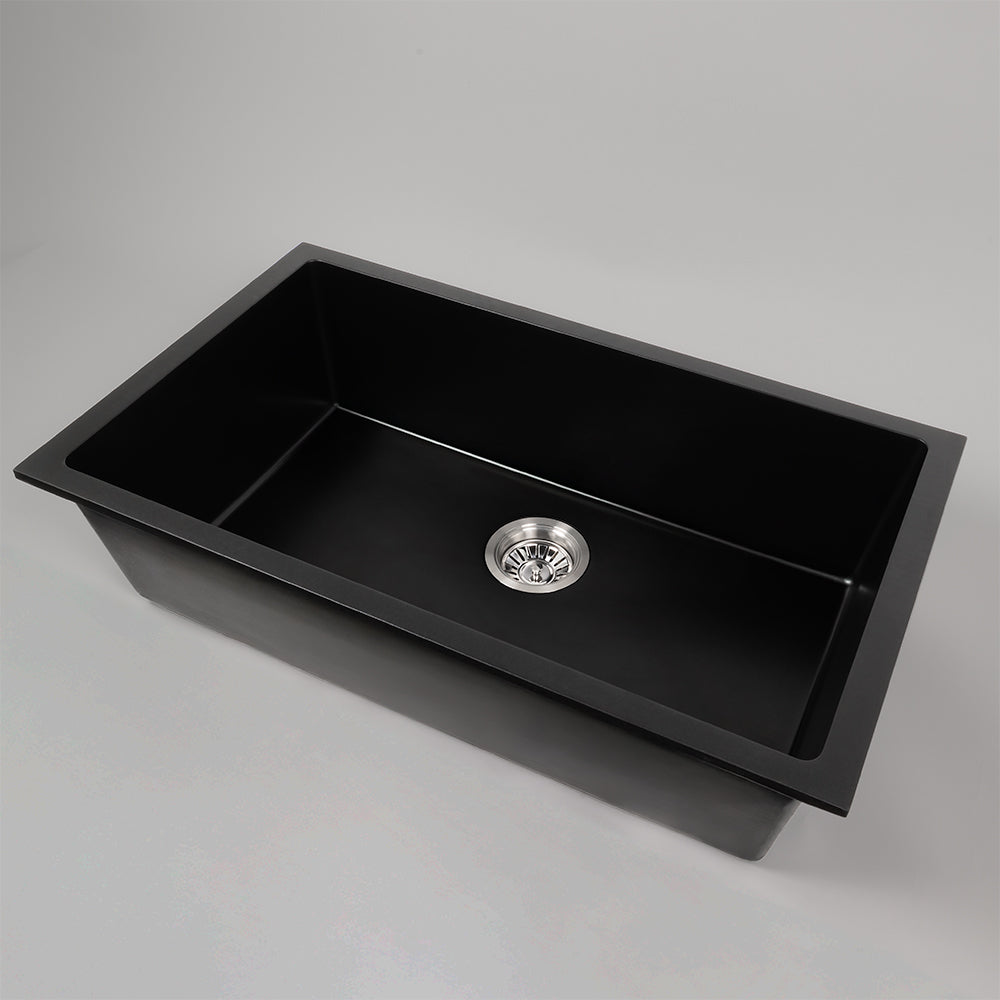 Walter 760x440 Black Granite Single Bowl Sink