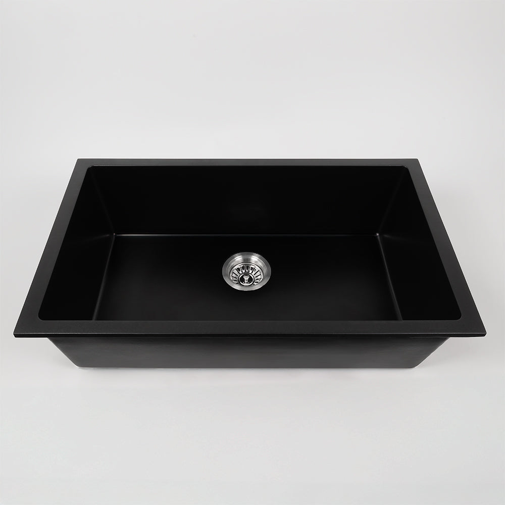 Walter 760x440 Black Granite Single Bowl Sink