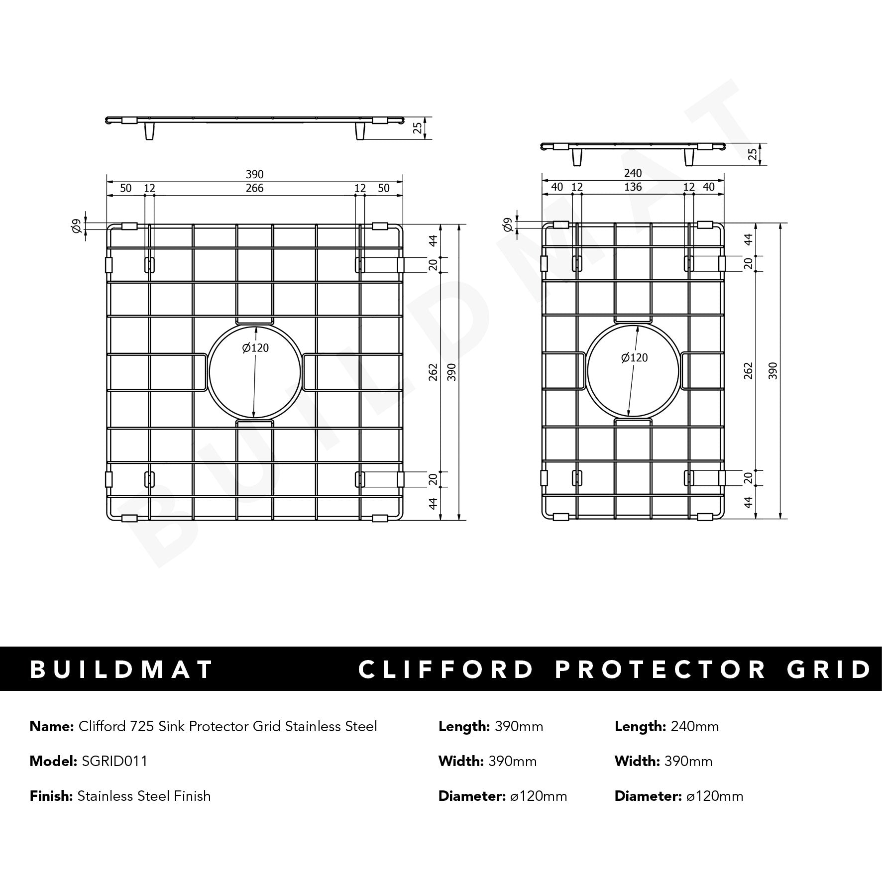 Clifford 725 Double Sink Protector Grid