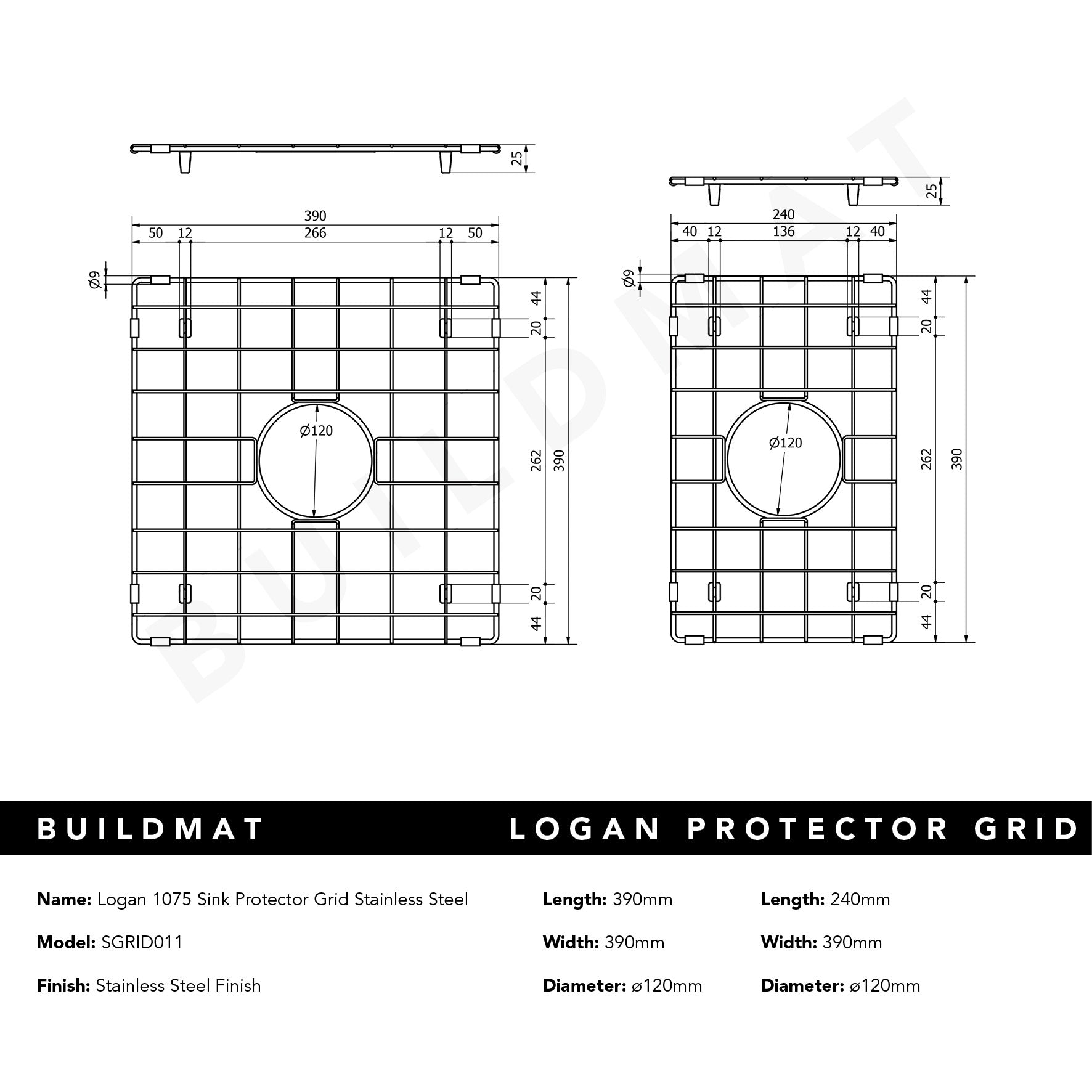 Logan 1075 Double Sink Protector Grid