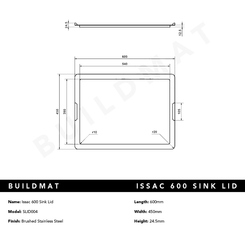 Issac 600 Sink Lid