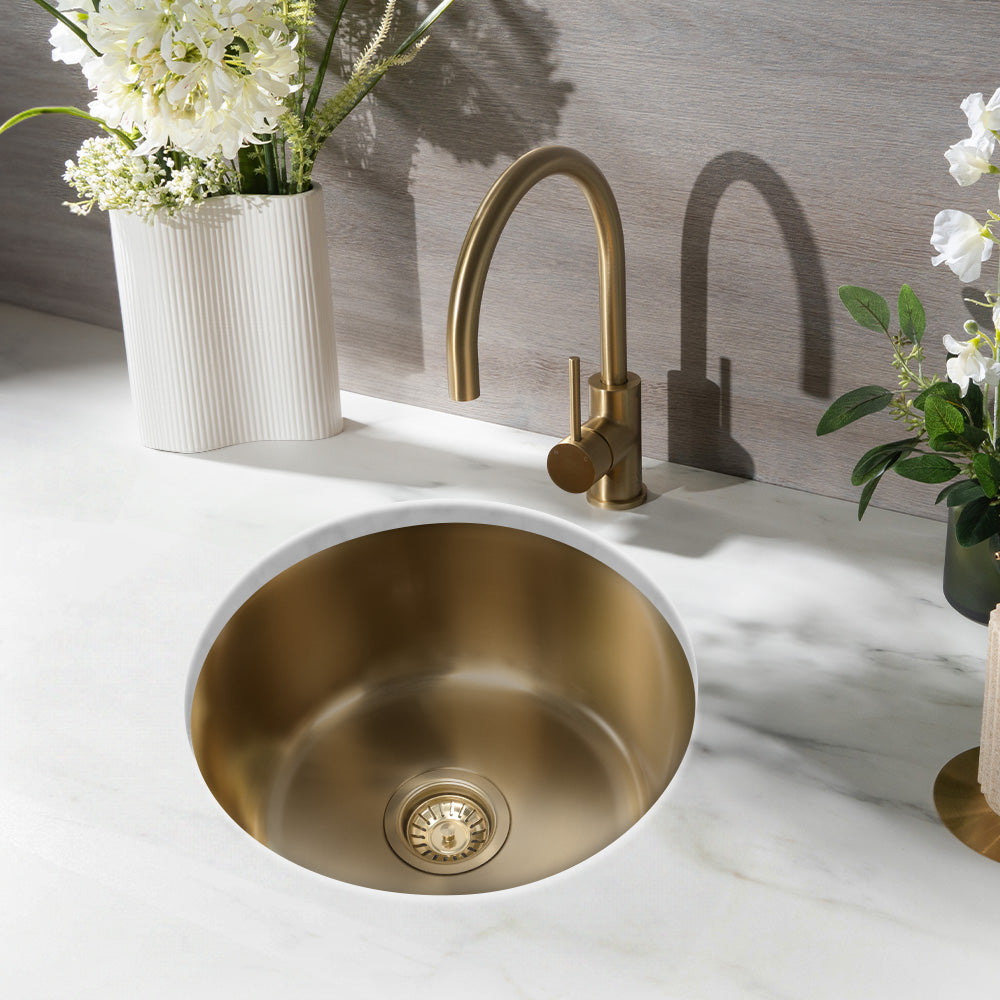 Brushed Brass Gold Divya 425x425 Round Sink