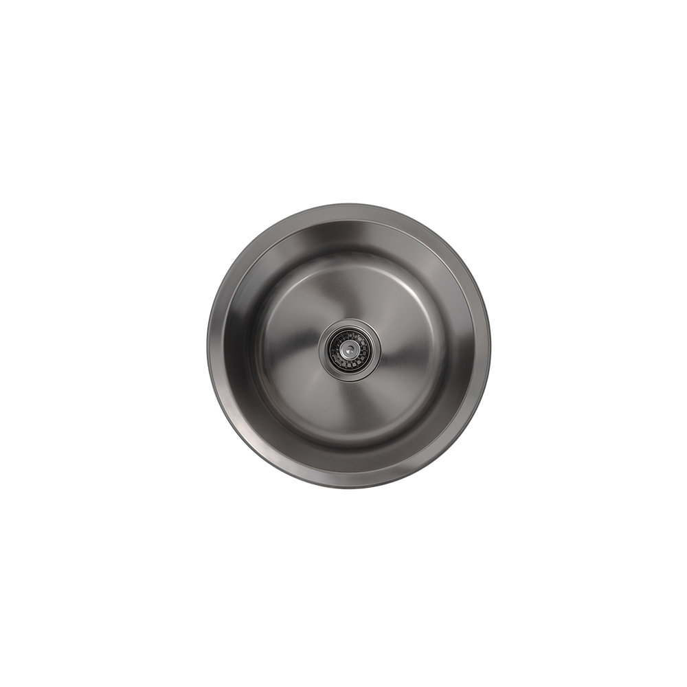 Brushed Gunmetal Divya 425x425 Round Sink