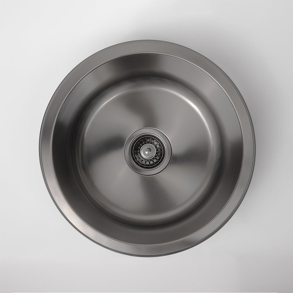 Brushed Gunmetal Divya 425x425 Round Sink