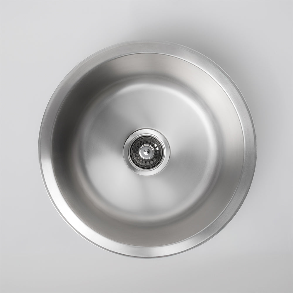 Divya 425x425 Brushed Stainless Steel Round Sink