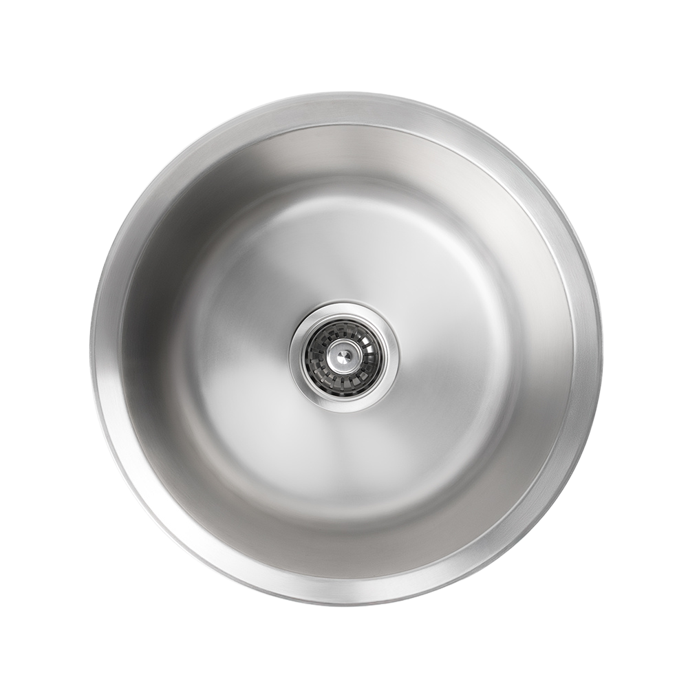 Divya 425x425 Brushed Stainless Steel Round Sink