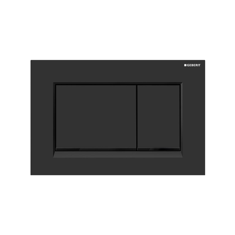 Concealed Cistern Flush Plate With Square Buttons Matte Black