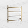 Round Ladder Heated Towel Rail Brushed Brass Gold