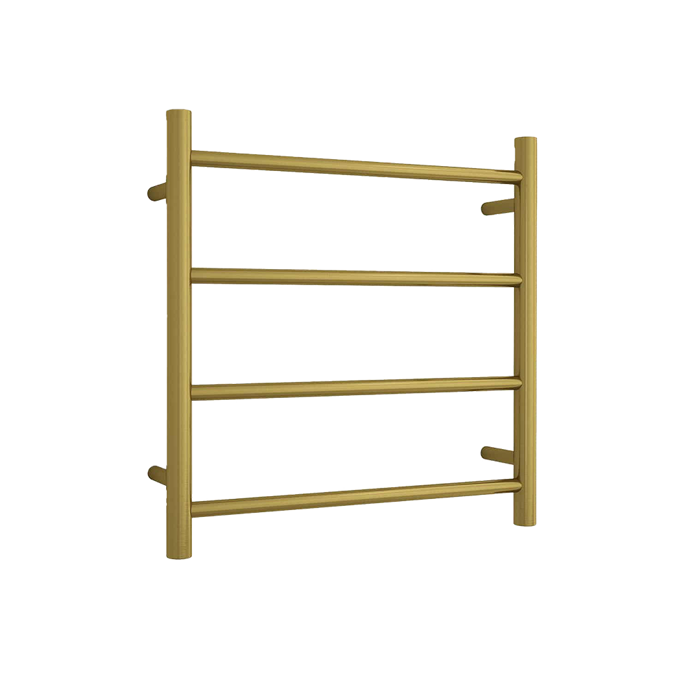 Round Ladder Heated Towel Rail Brushed Gold