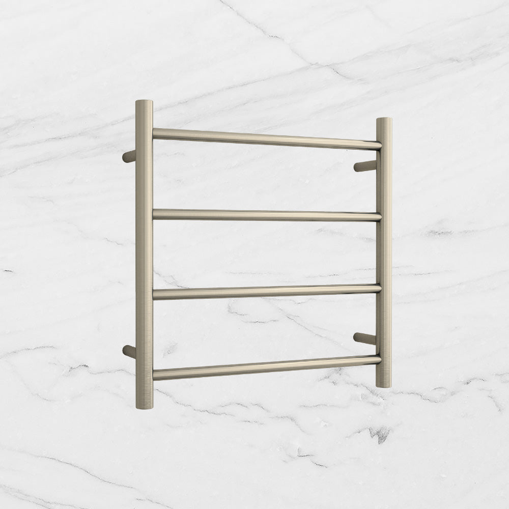 Round Ladder Heated Towel Rail Brushed Nickel