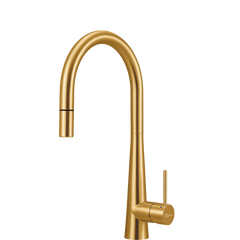 Essente 316 Stainless Steel Goose Neck Pull Out Mixer Lead Free Brushed Gold